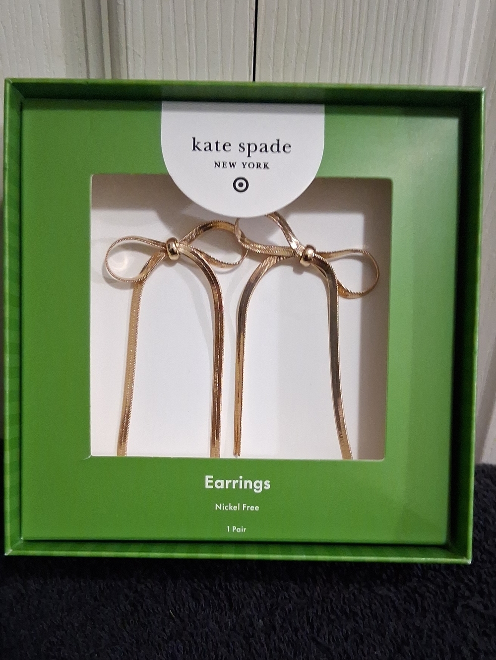 kate spade New York Target Gold Finish Bow Dangle Stud Earrings